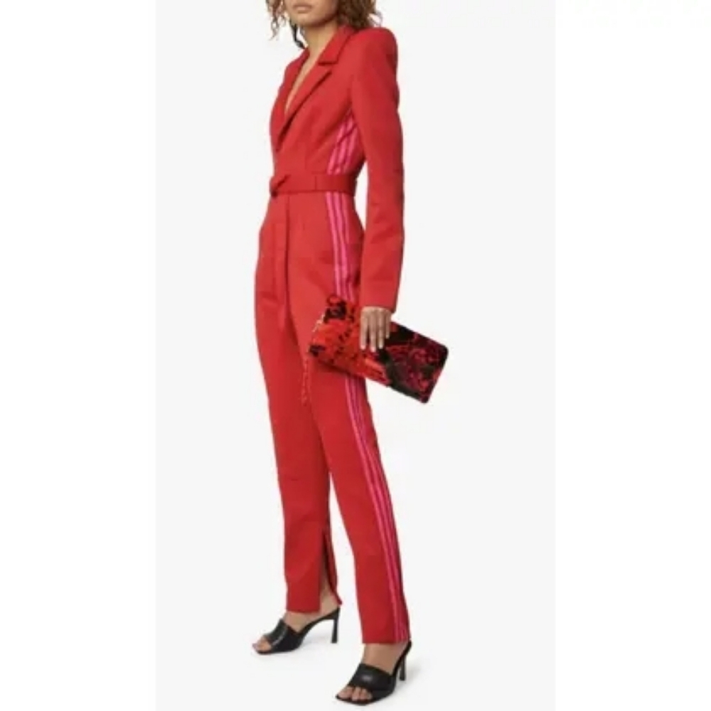 Adidas x Ivy park Jumpsuit 3.0 Power Red w/ Pink Stripes Size L BNWT - Picture 3 of 16